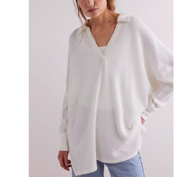 new FREE PEOPLE We The Free Travis Polo/Ivory 252 - Picture 6 of 12